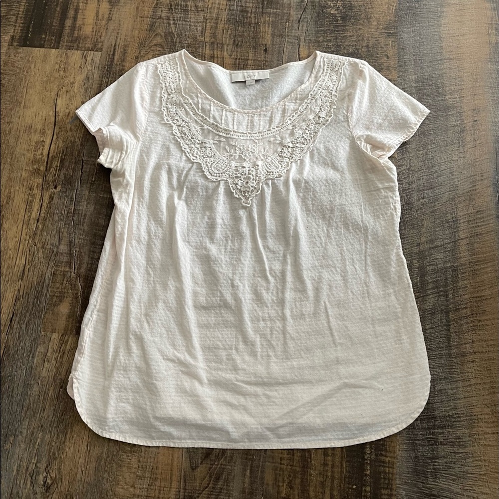 Crochet lace detail LOFT top